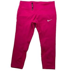 Nike Women's Dri-Fit Epic Running Crop Pants Hot Pink (S)